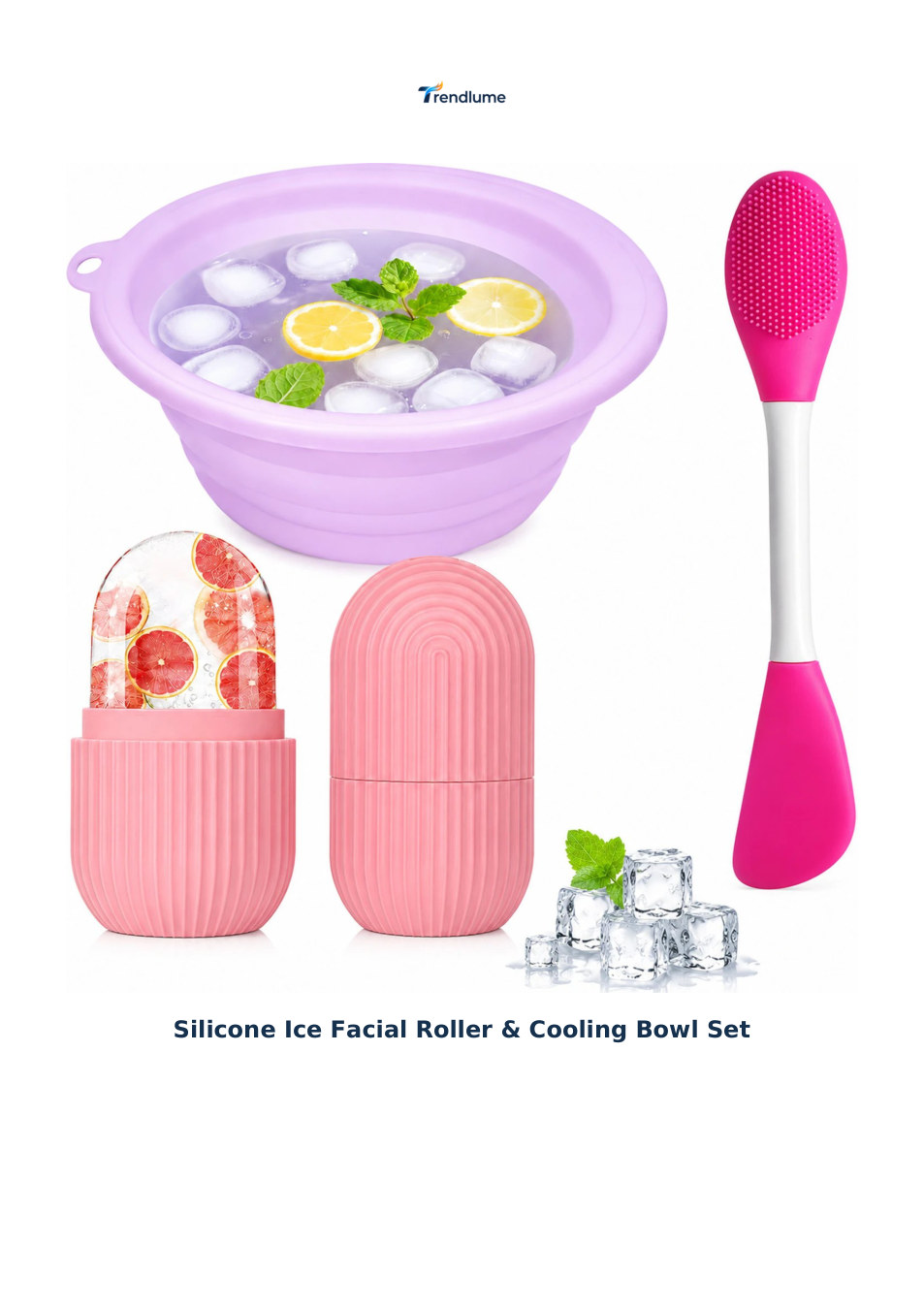 Silicone Ice Facial Roller & Cooling Bowl Set