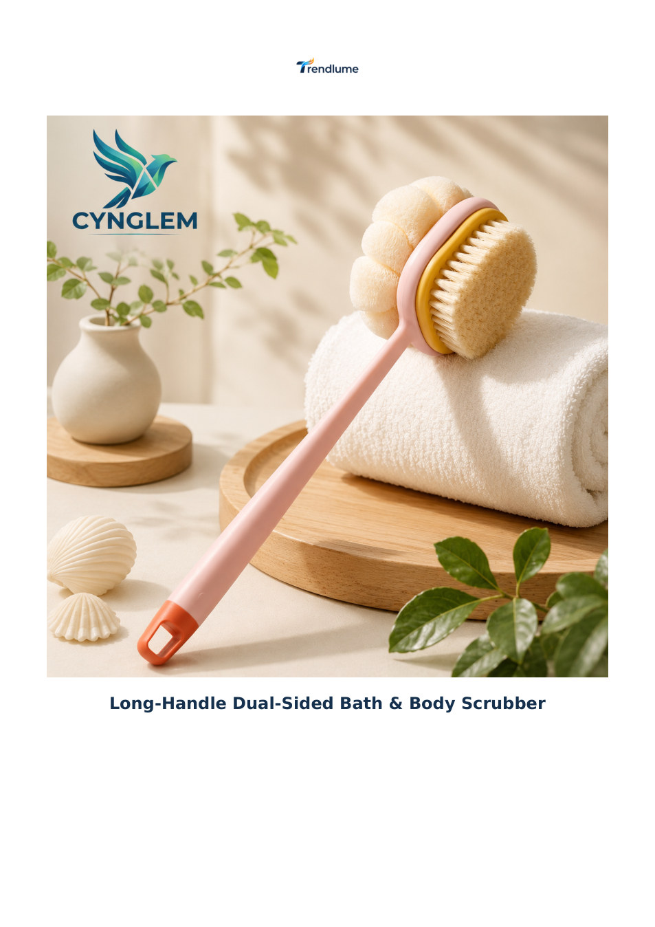 Long-Handle Dual-Sided Bath & Body Scrubber